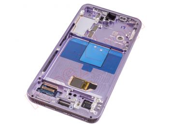 Pantalla Service Pack dynamic AMOLED con marco lateral / chasis color purpura (bora purple) para Samsung Galaxy s22 5g, sm-s901